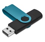Shuffle Gyro Black Flash Drive – 8GB Turquoise