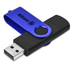 Shuffle Gyro Black Flash Drive – 32GB Blue