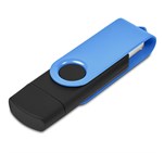 Shuffle Gyro Black Flash Drive – 32GB Cyan