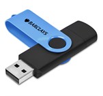 Shuffle Gyro Black Flash Drive – 32GB Cyan