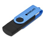 Shuffle Gyro Black Flash Drive – 32GB Cyan