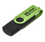 Shuffle Gyro Black Flash Drive – 32GB Lime