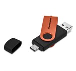 Shuffle Gyro Black Flash Drive – 32GB Orange