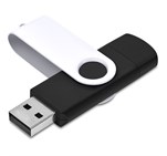 Shuffle Gyro Black Flash Drive – 32GB Solid White