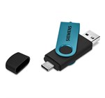 Shuffle Gyro Black Flash Drive – 32GB Turquoise