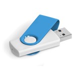 Axis Gyro White Flash Drive - 32GB Cyan