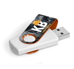 Axis Gyro White Flash Drive - 32GB Orange