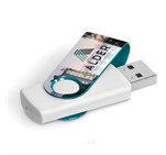 Axis Gyro White Flash Drive - 32GB Turquoise