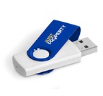 Axis Gyro White Flash Drive - 4GB Blue