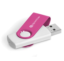 Axis Gyro White Flash Drive - 4GB - Pink