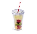 Malibu Double-Wall Plastic Tumbler & Straw - 470ml GF-AM-668-B_GF-AM-668-B-DISPLAY-1