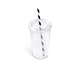 Malibu Double-Wall Plastic Tumbler & Straw - 470ml GF-AM-668-B_GF-AM-668-BL-NOLOGO