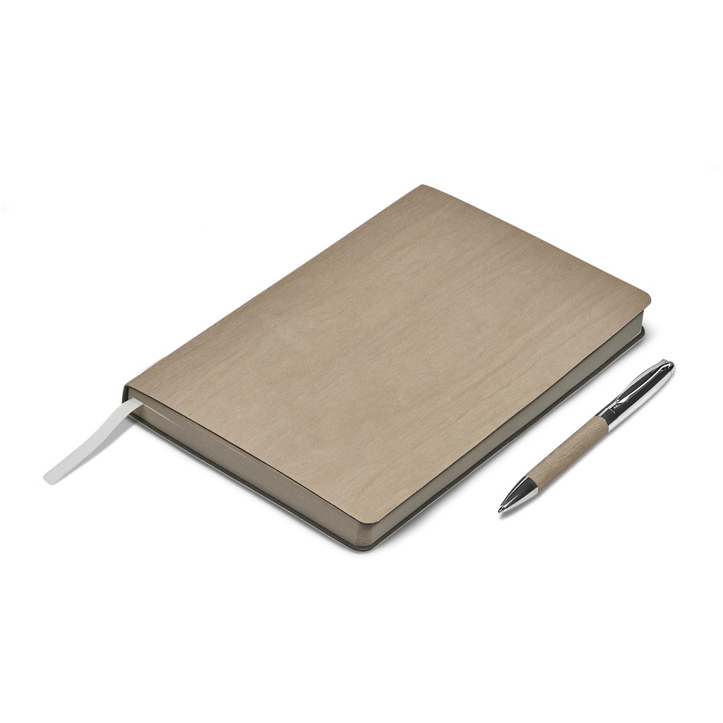 Oakridge Soft Cover Notebook & Pen Set - Beige