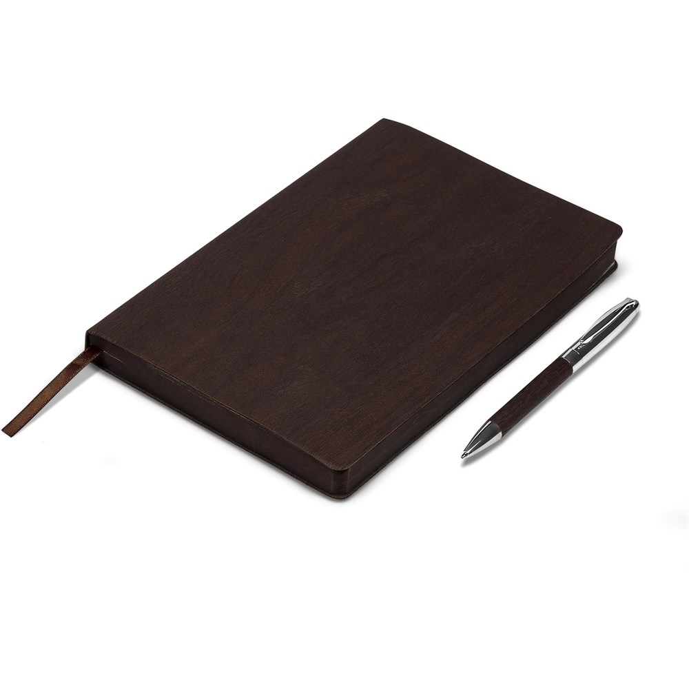 Oakridge Soft Cover Notebook & Pen Set - Brown