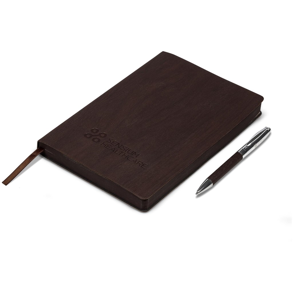 Oakridge Soft Cover Notebook & Pen Set - Brown
