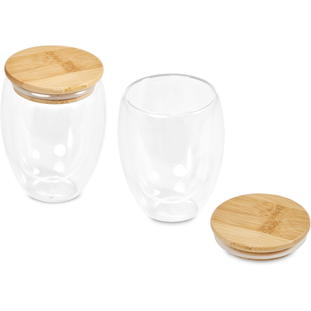 Okiyo Moco Double-Wall Glass Cup Duo Set