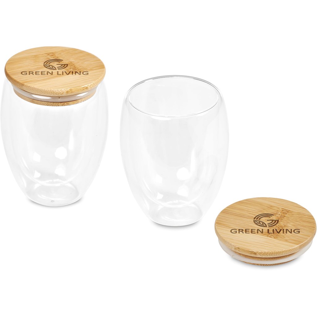 Okiyo Moco Double-Wall Glass Cup Duo Set