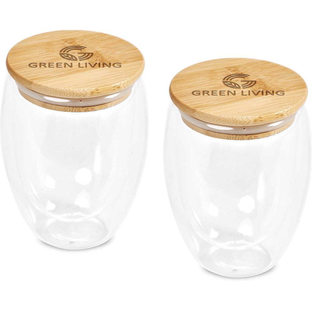 Okiyo Moco Double-Wall Glass Cup Duo Set