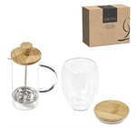 Okiyo Aibo Glass & Bamboo Coffee Set GF-OK-1142-B_GF-OK-1142-B-NO-LOGO