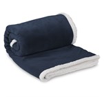 US Basic Mckinley Sherpa Fleece Blanket Navy