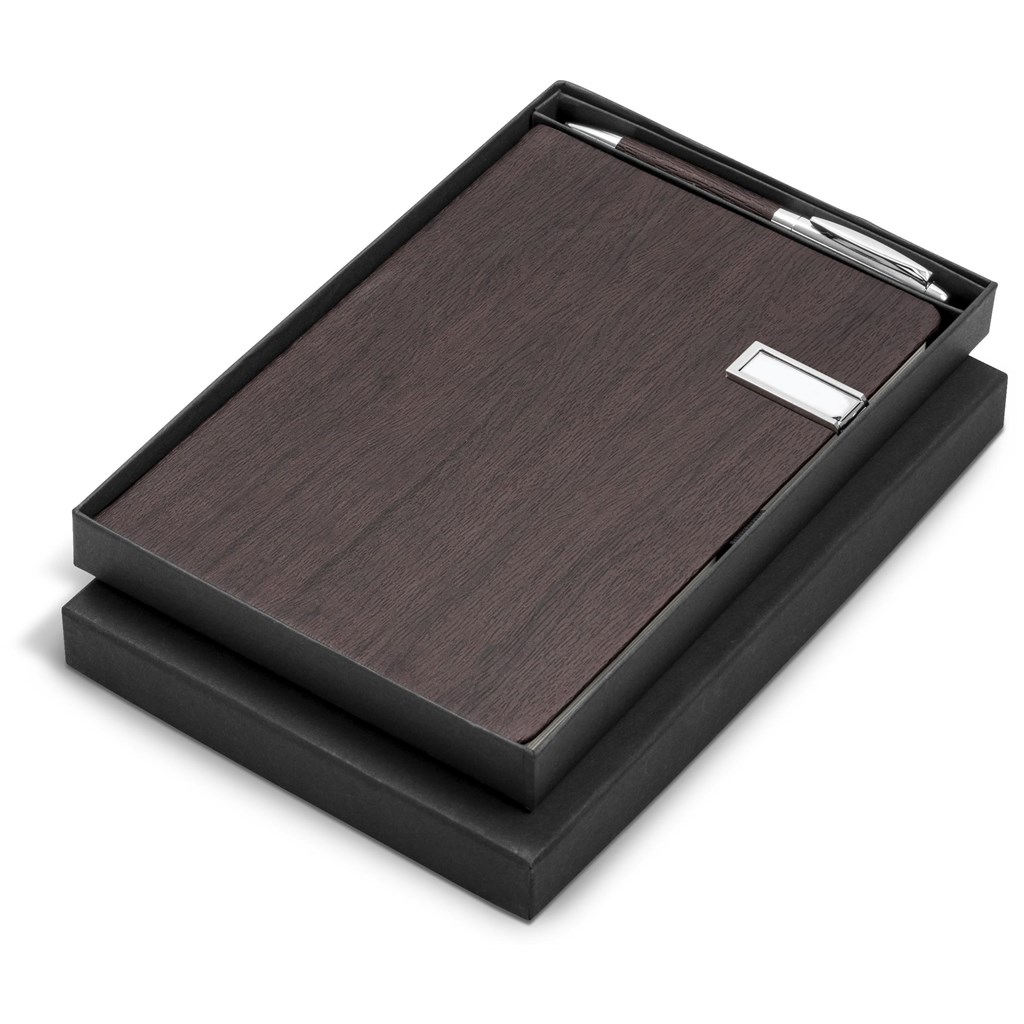 Oakridge USB Notebook & Pen Set - 8GB - Brown