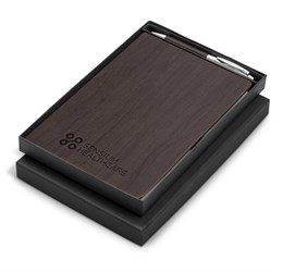 Oakridge Hard Cover Notebook & Pen Set - Brown