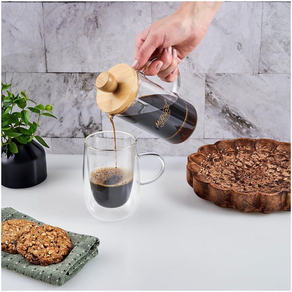 Okiyo Osu Glass & Bamboo Coffee Plunger - 350ml