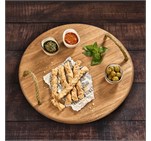 Okiyo Homegrown Medium Round Hardwood Food Platter HL-OK-128-B_HL-OK-128-B-LIFESTYLE-NO-LOGO