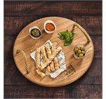 Okiyo Homegrown Medium Round Hardwood Food Platter HL-OK-128-B_HL-OK-128-B-LIFESTYLE