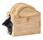 Okiyo Kanpai Bamboo Coaster & Bottle Opener Set HL-OK-141-B_HL-OK-141-B-03-NO-LOGO