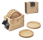 Okiyo Kanpai Bamboo Coaster & Bottle Opener Set HL-OK-141-B_HL-OK-141-B-10-NO-LOGO