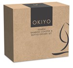 Okiyo Kanpai Bamboo Coaster & Bottle Opener Set HL-OK-141-B_HL-OK-141-B-BOX