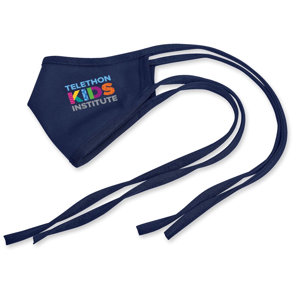 Alto Kids Double Layer Tie-Back Face Mask - Navy