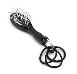 Anastasia Carabiner Brush & Elastic Bands - Black