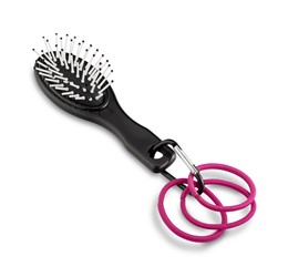 Anastasia Carabiner Brush & Elastic Bands - Pink