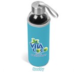 Kooshty Neo Glass Water Bottle - 500ml Cyan