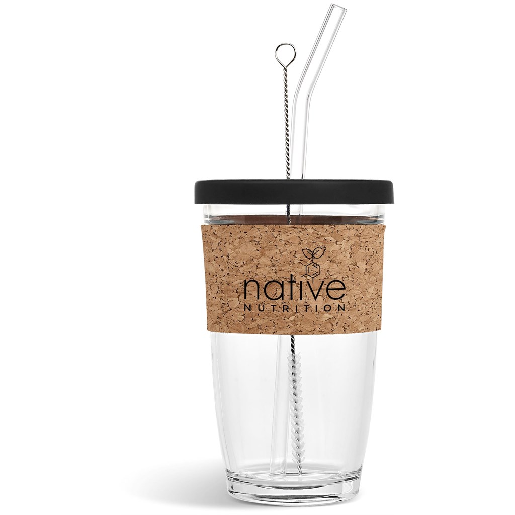 Kooshty Kork Glass Smoothie Kup & Straw - 480ml