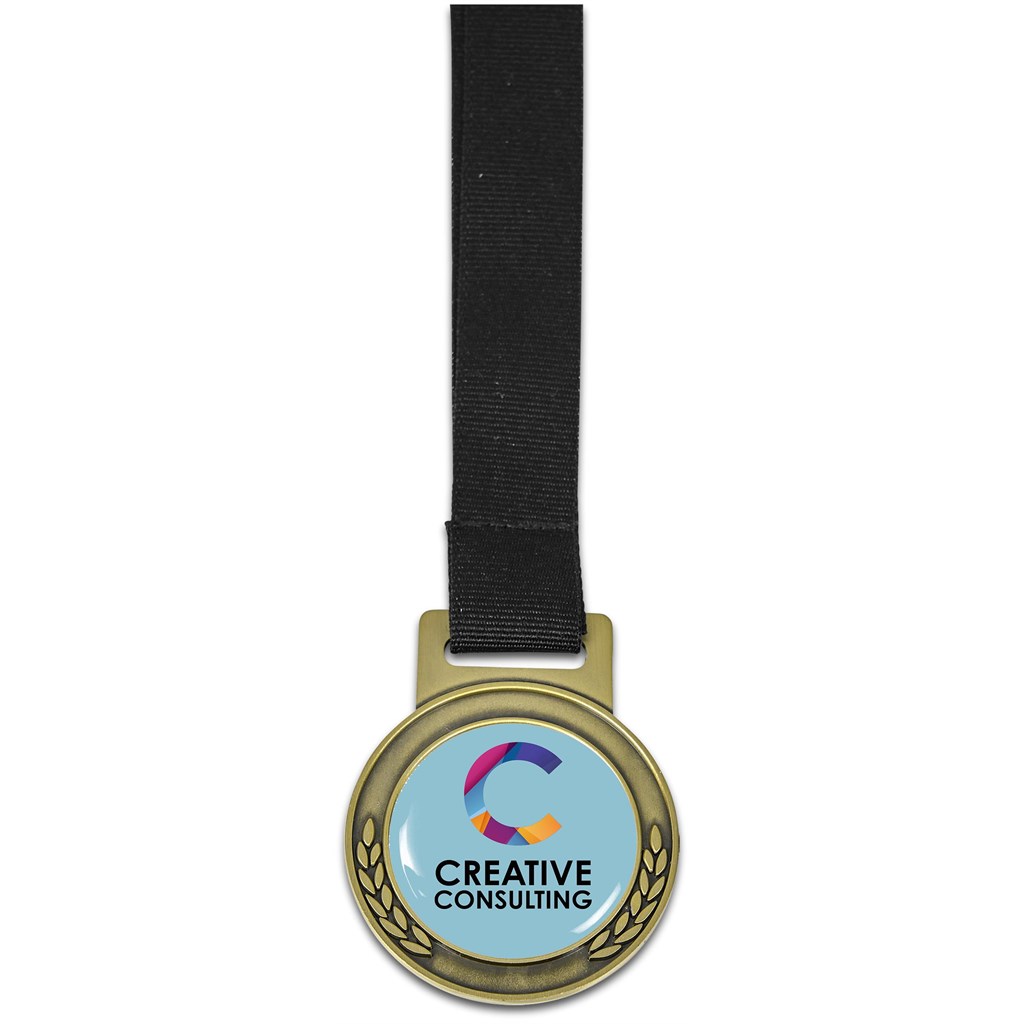 Achiever Medal With Black Petersham Lanyard - Bronze