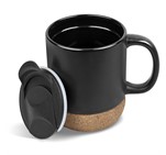 Serendipio Sienna Cork & Ceramic Coffee Mug - 340ml Black