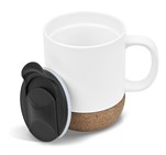 Serendipio Sienna Cork & Ceramic Coffee Mug - 340ml Solid White