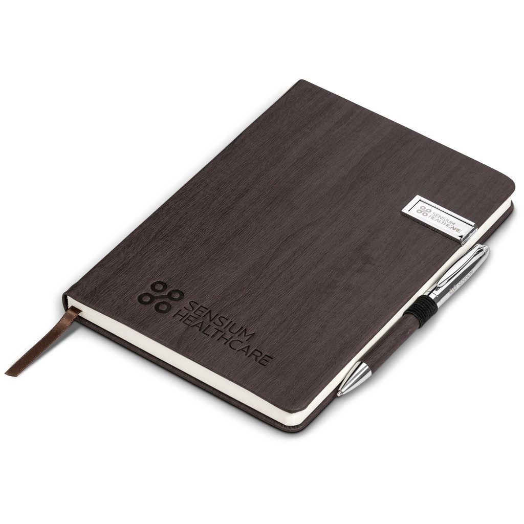 Oakridge A5 Hard Cover USB Notebook - 8GB - Brown