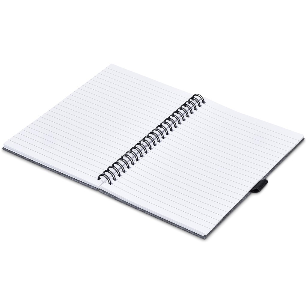 Okiyo Fuji Recycled PET Felt A5 Spiral Notebook | NF-OK-170-B | Amrod