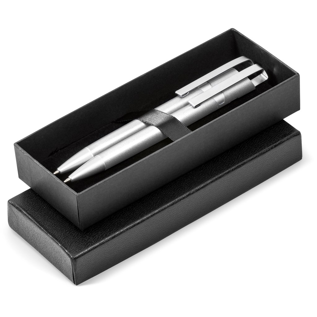 Proton Ball Pen & Clutch Pencil Set - Silver