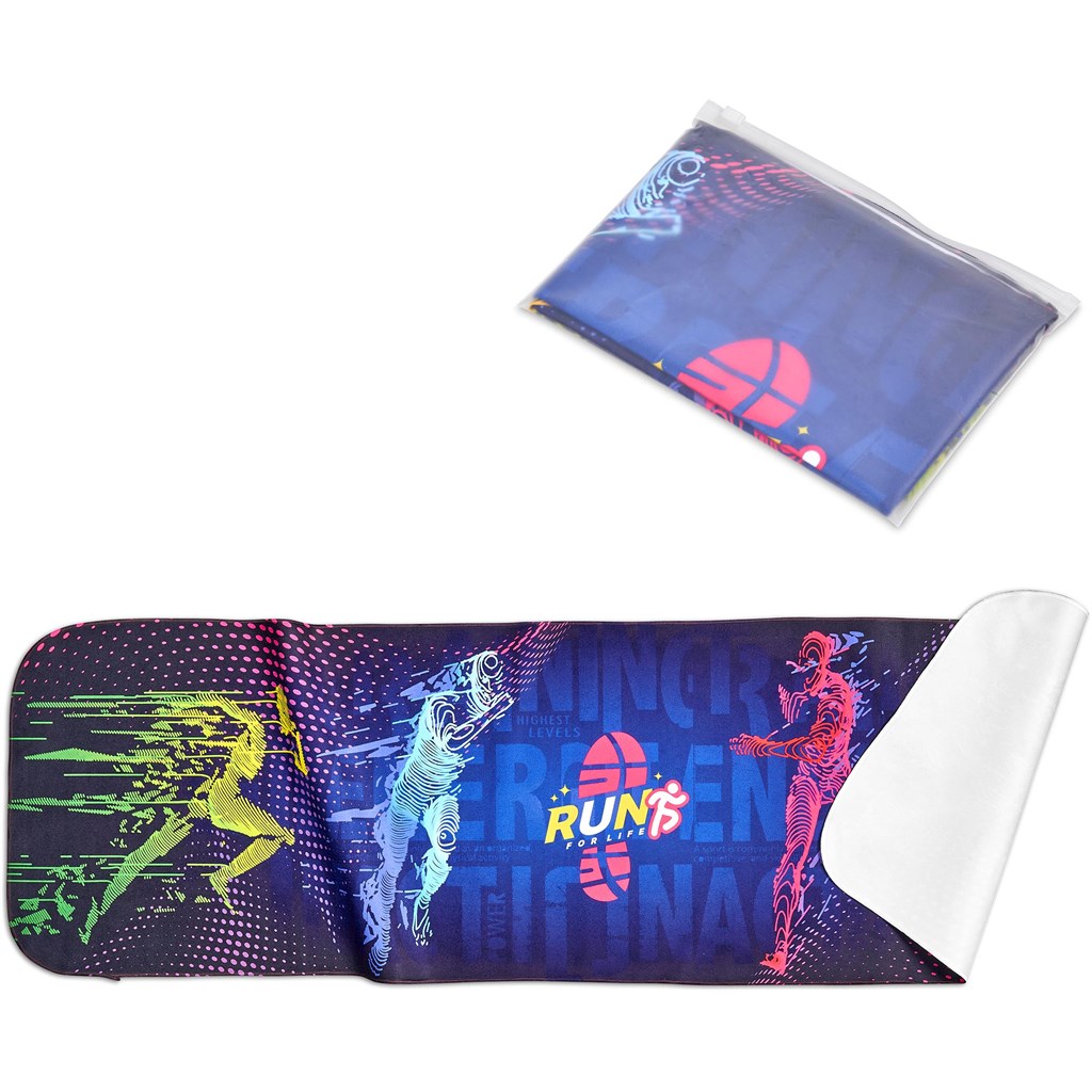 Pre-Printed Sample Hoppla Relay Sport Towel - Single Sided Branding