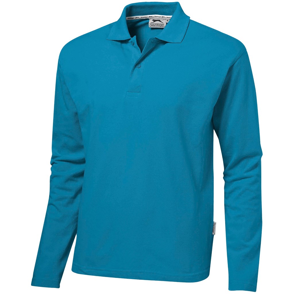 Mens Long Sleeve Zenith Golf Shirt - Aqua