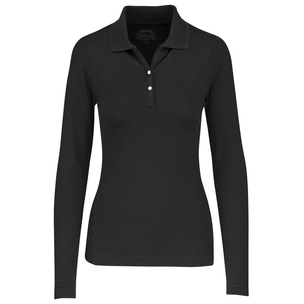 Ladies Long Sleeve Zenith Golf Shirt - Black