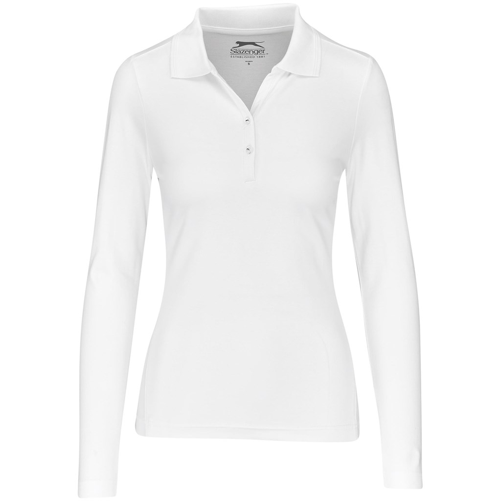Ladies Long Sleeve Zenith Golf Shirt - White