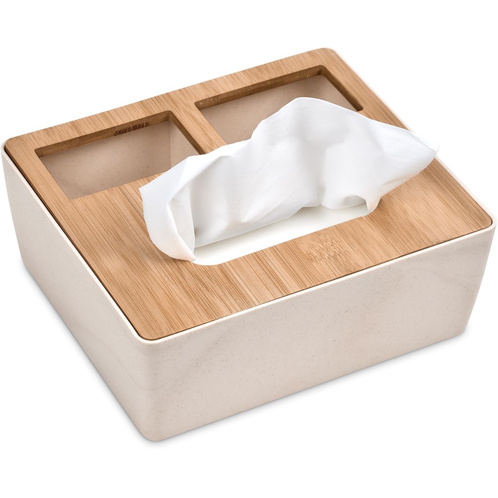 Okiyo Kushami Bamboo Fibre Desk Caddy Tissue Box