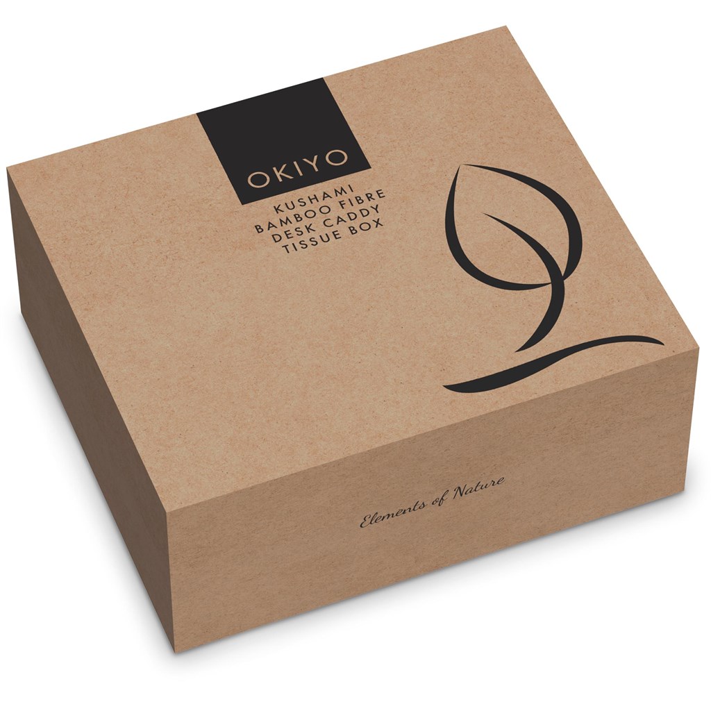 Okiyo Kushami Bamboo Fibre Desk Caddy Tissue Box