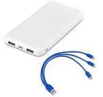 Kingpin White 10 Compact Power Bank – 10,000mAh Blue